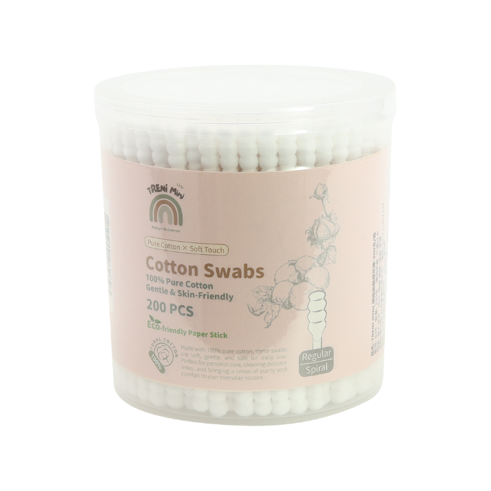 TRENI MINI 螺旋紙軸棉花棒 200支/粗