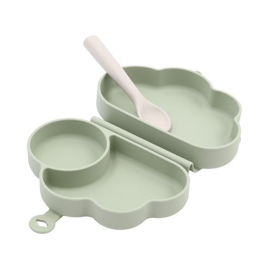 外出餐盤雲朵包附湯匙-鼠尾草綠