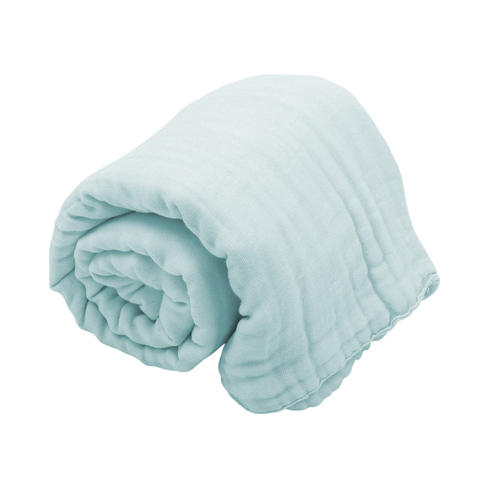 TRENi Mini純棉紗布巾蓋毯70x95藍