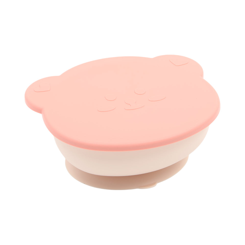 鉑金矽膠倉鼠碗附蓋-莓果粉