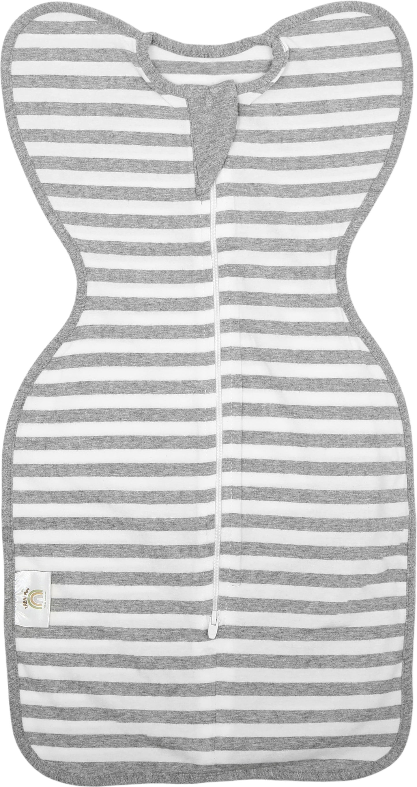 TRENiMini- CozyBoo蝶型包巾 S號-灰色/灰條紋