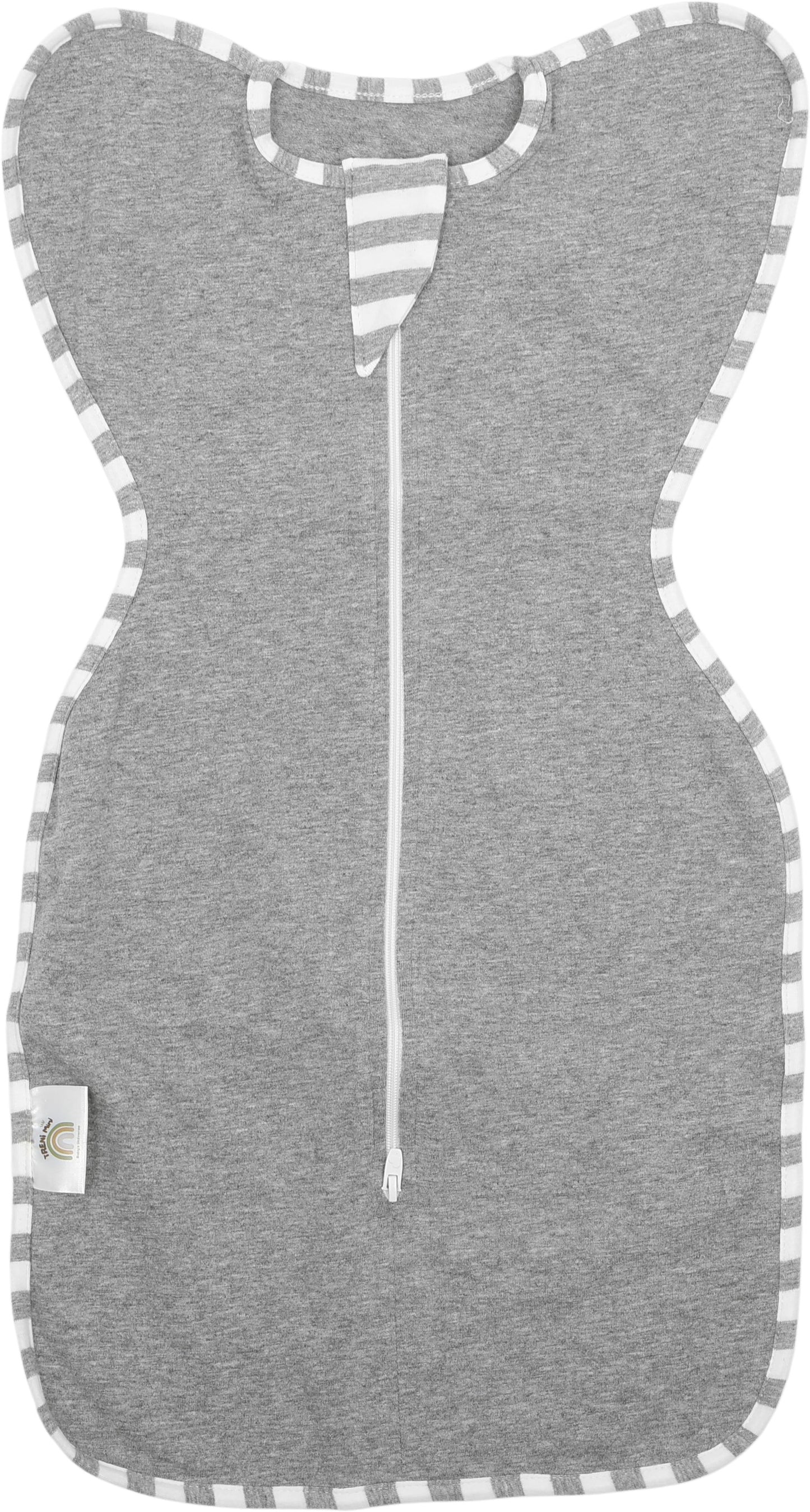 TRENiMini- CozyBoo蝶型包巾 S號-灰色/灰條紋