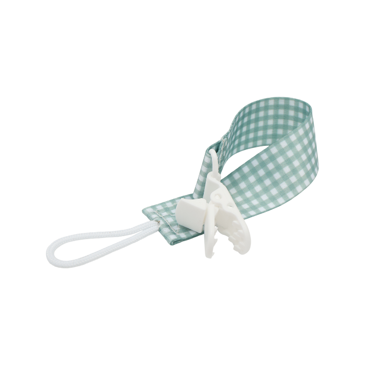 TRENI MINI-法式格紋奶嘴鍊-綠