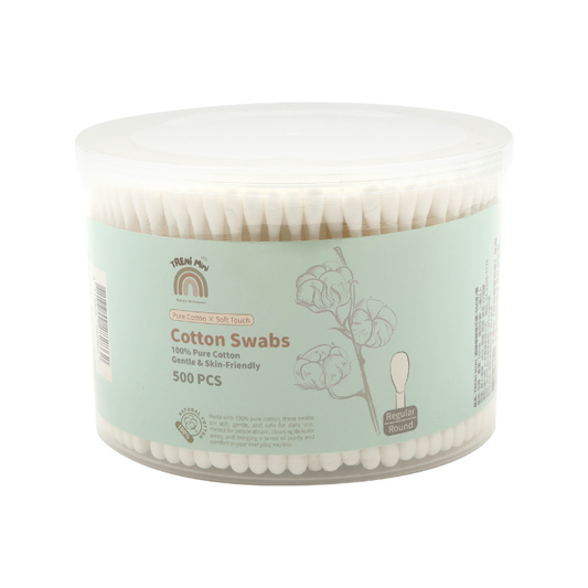 TRENI MINI 圓頭塑軸棉花棒 500支/粗