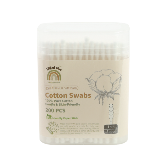 TRENI MINI 螺旋紙軸棉花棒 200支/細