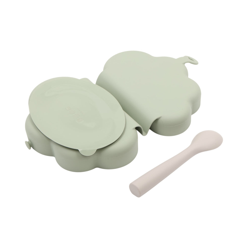 外出餐盤雲朵包附湯匙-鼠尾草綠