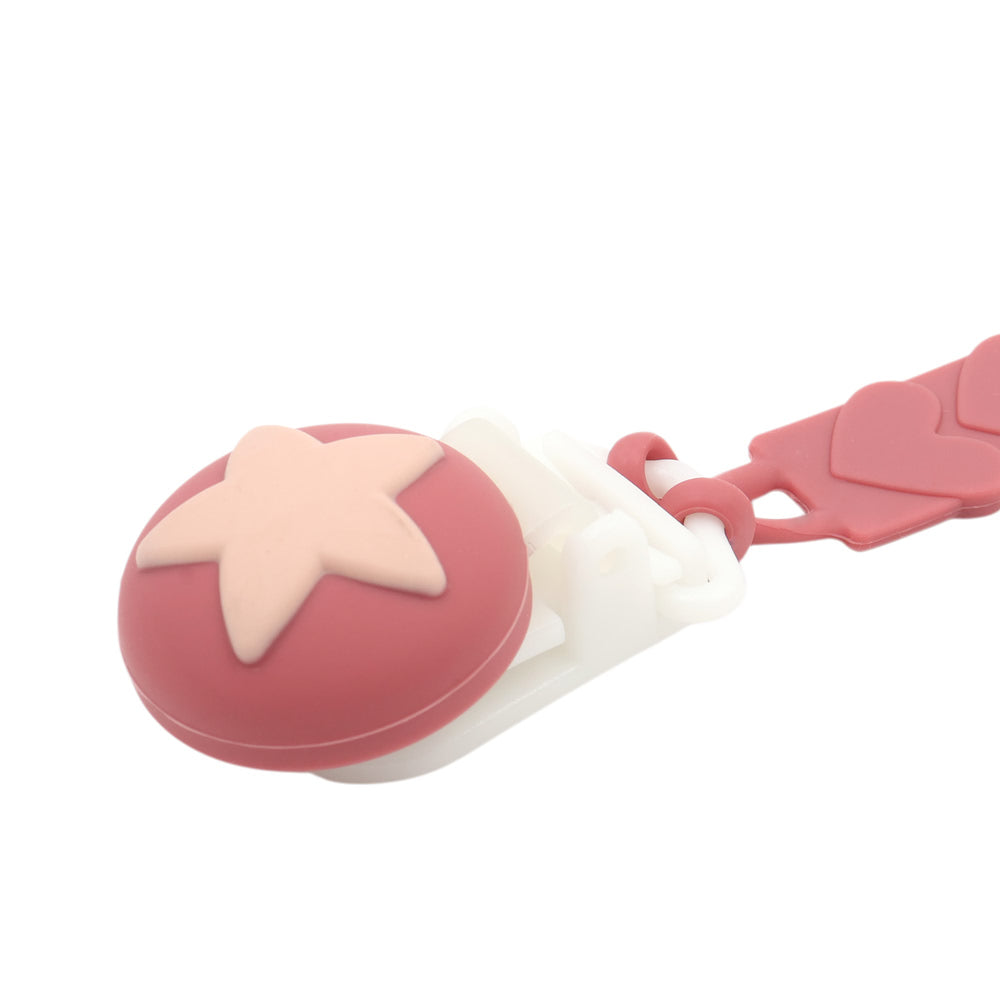 TRENI MINI-愛心矽膠奶嘴鍊-粉