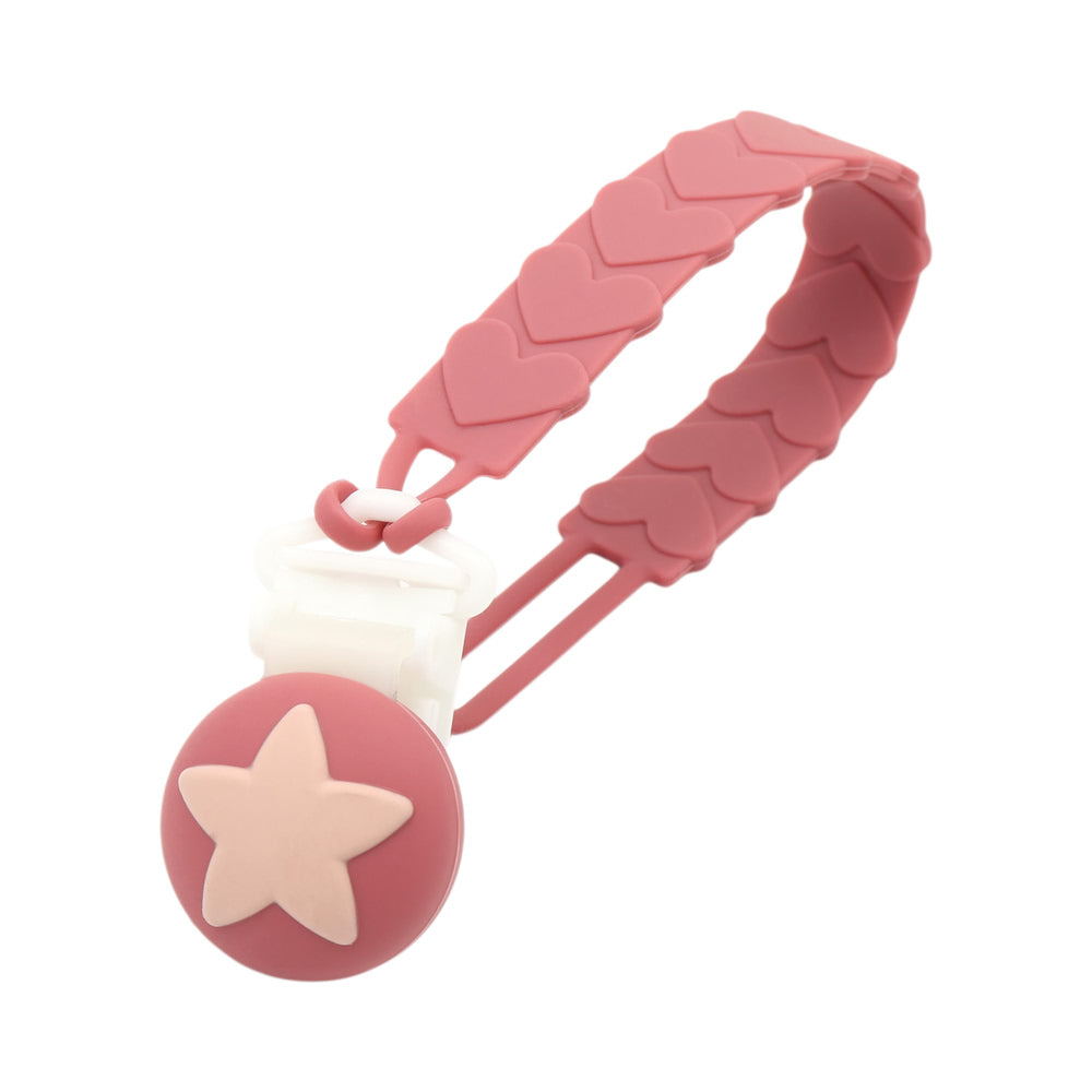 TRENI MINI-愛心矽膠奶嘴鍊-粉