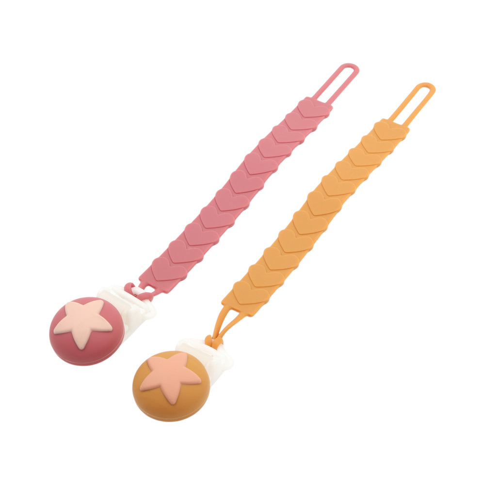 TRENI MINI-愛心矽膠奶嘴鍊-粉