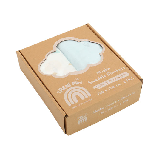 TRENi Mini 竹纖維透氣柔軟包巾毯-童趣森林(2入)